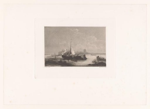 Landscape with a towboat and mill in the background