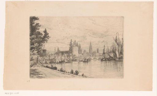 View of a town, possibly Bruges