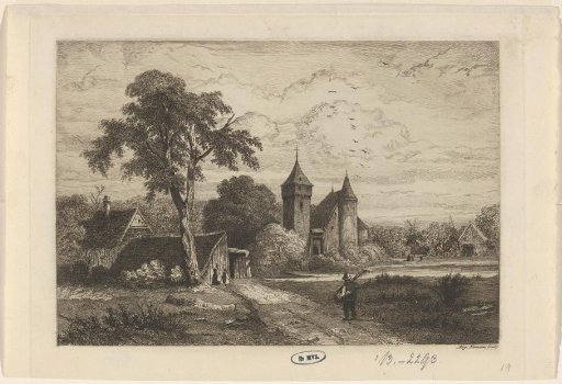 Landscape with houses and a castle