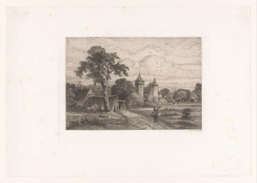 Landscape with houses and a castle