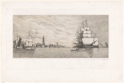 View of Antwerp from the Scheldt