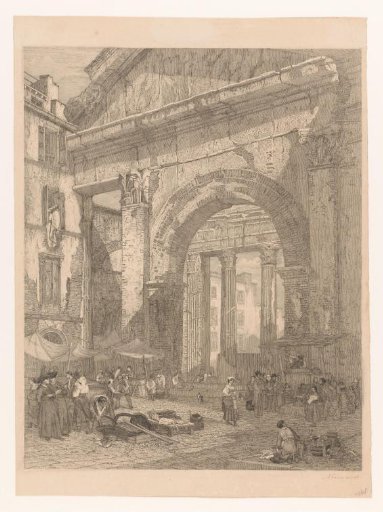 Fish market at the Portico of Octavia in Rome