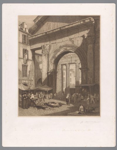 Fish market at the Portico of Octavia in Rome