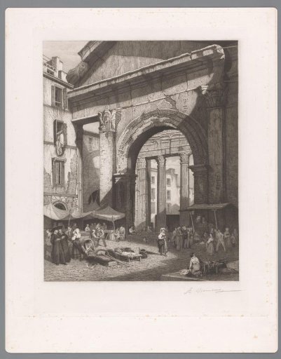 Fish market at the Portico of Octavia in Rome