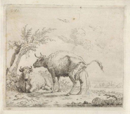 Landscape with two cows