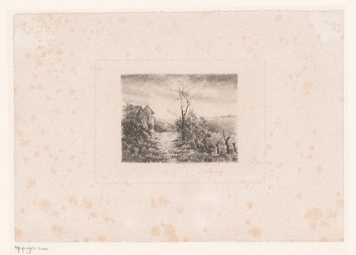 Landscape with Bare Trees near a Building
