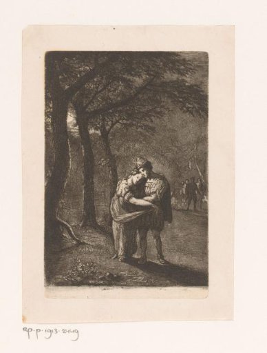 Herman and Aldegonde embracing in the forest