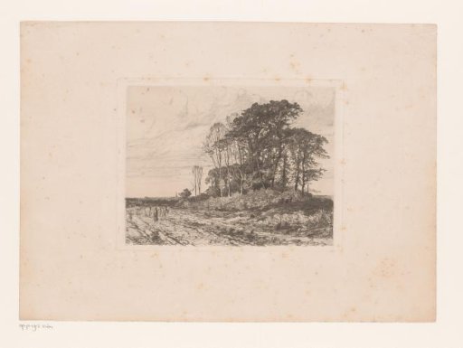 Landscape with a group of trees and a cowherd