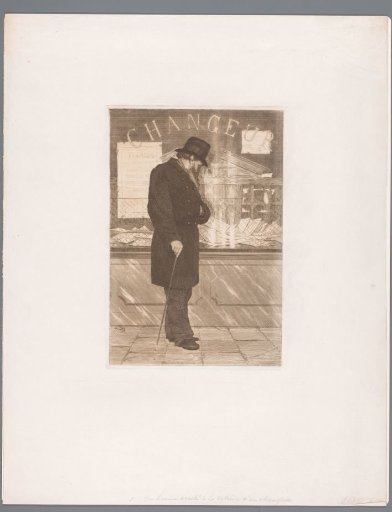 Man Looking Through the Window of a Money Changer's