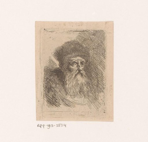 Old man with a beard and fur cap