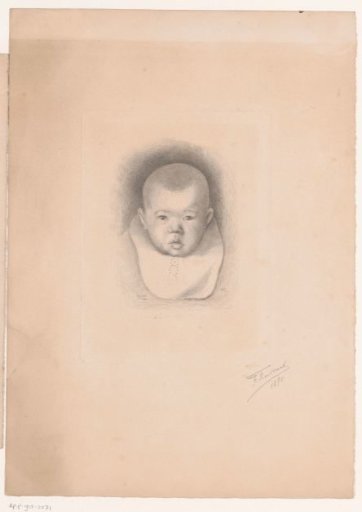 Young child with bib