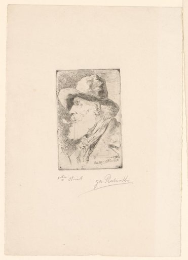 Smoking old man with hat