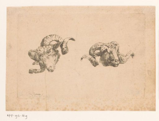Two ram's heads