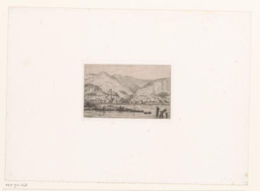 Mountain landscape with a village on the water near Lorch