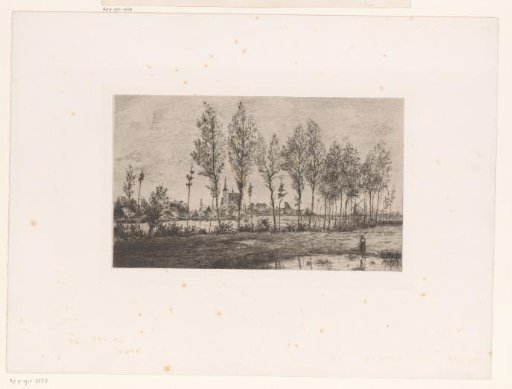 View of Meerle with Tree Row and Water in the Foreground