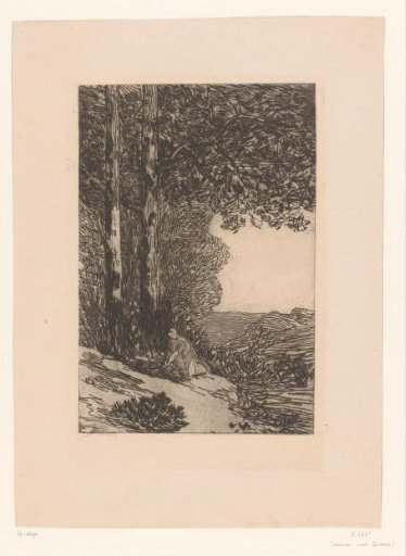 Forest landscape with a gleaner