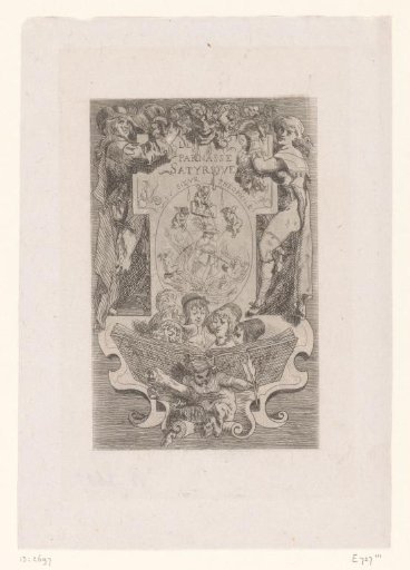 Man on a pyre on which four putti are urinating
