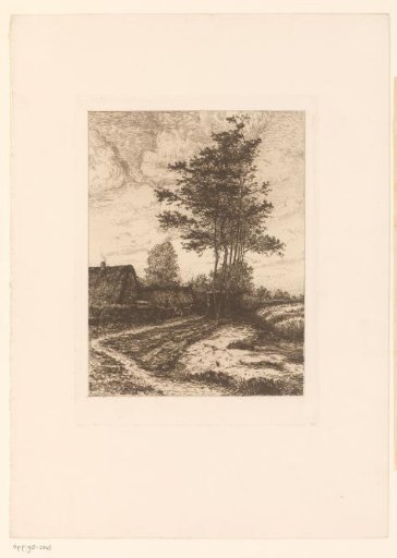 Landscape with farm and cattle