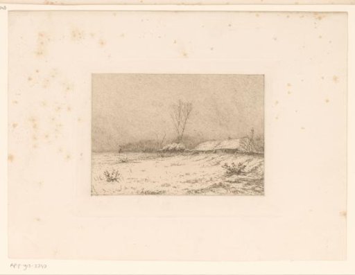 Winter landscape with farm