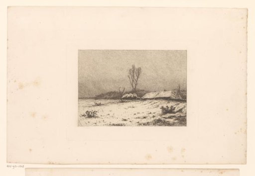 Winter landscape with farm