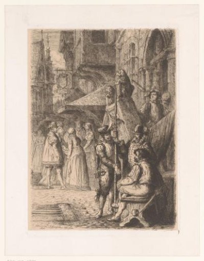 View of a busy street in Antwerp in the sixteenth century