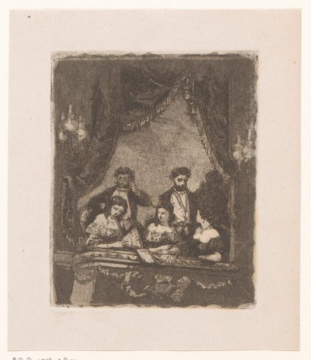 Theatre box with six figures