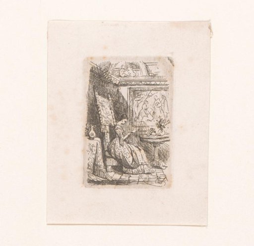 Reading woman in a richly decorated interior