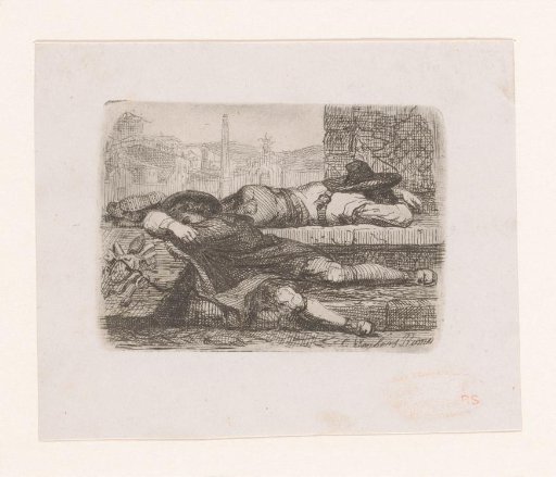 Two sleeping men during the siesta