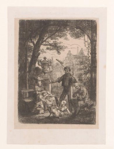 Family in a garden
