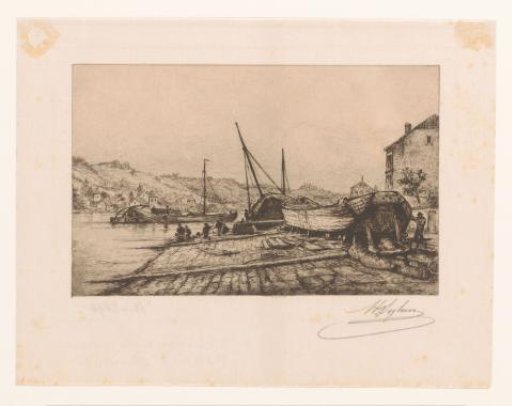 Shipyard on the Meuse opposite Dinant