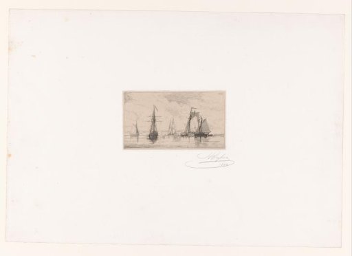 Sailing ships at sea