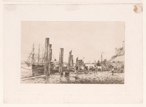 Paddle steamer moored at a quay