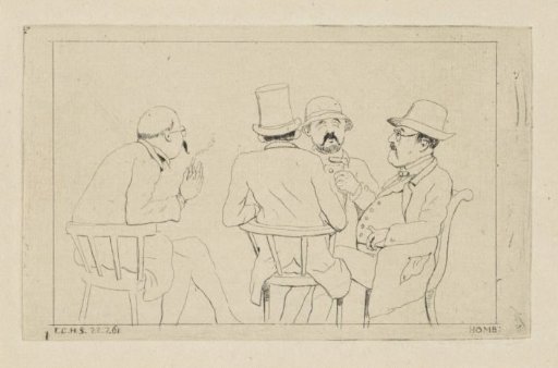 Four seated men in conversation