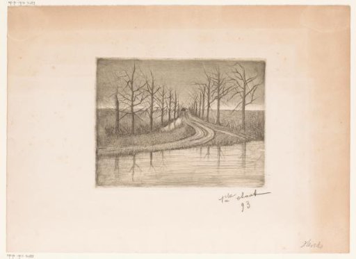 Landscape with an Avenue of Bare Trees by a Canal
