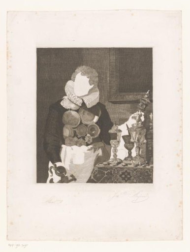 Portrait of Abraham Grapheus at a table with tableware