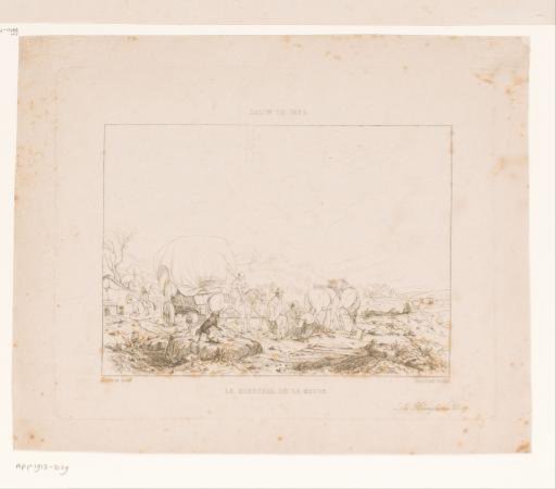 Group of Figures with a Loaded Wagon in a Landscape