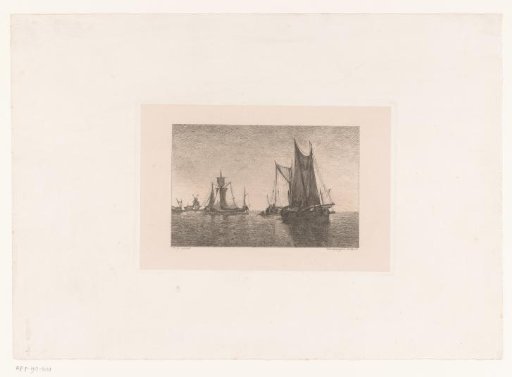 Sailing boats on the water with a mill in the background