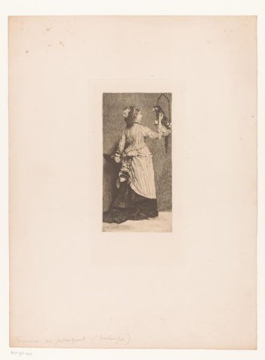 Woman with Fan by a Parrot