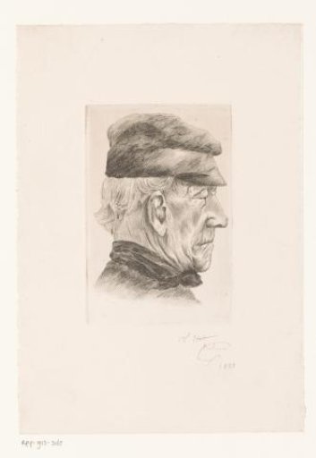 Head of an unknown man with a cap