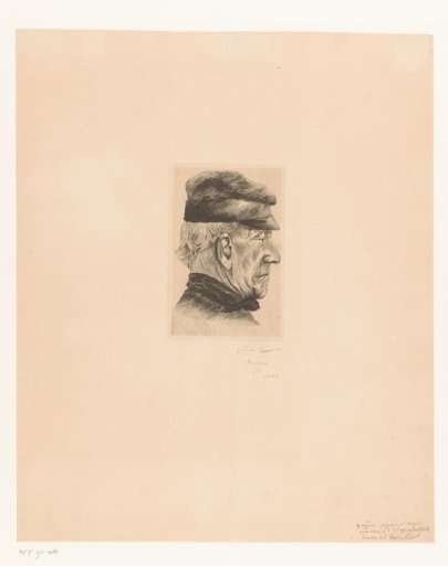 Head of an unknown man with a cap