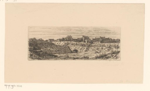 Village View Behind the Ramparts of a Fortification