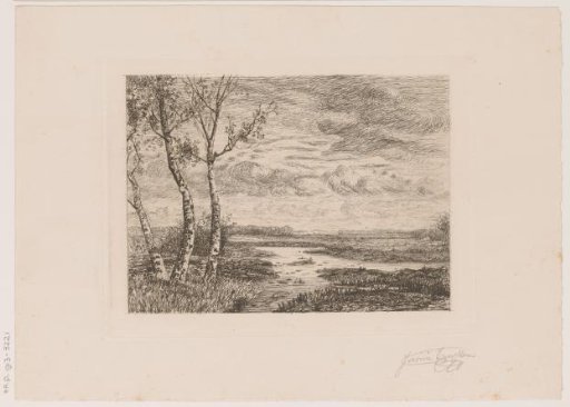 Landscape with three birches