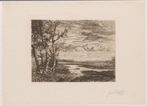 Landscape with three birches