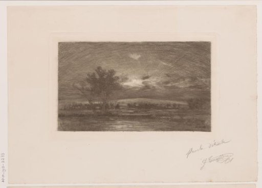 Winter landscape by moonlight