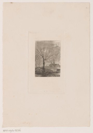 Winter landscape with a church