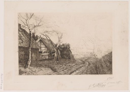 Landscape with farmhouses and a mill