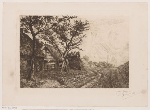 Landscape with farmhouses and a mill