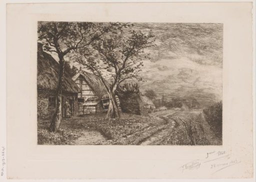 Landscape with farmhouses and a mill