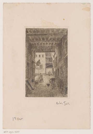 View of a courtyard with washing lines