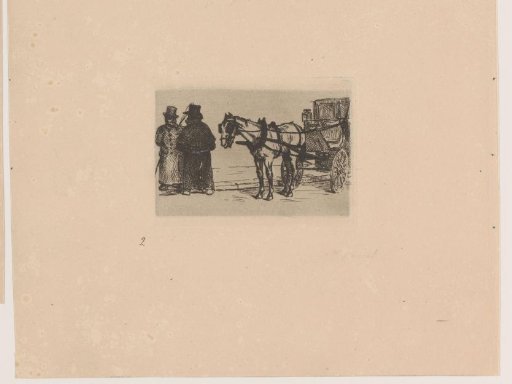 Two Coachmen by a Carriage